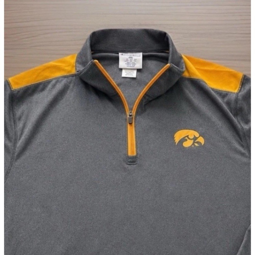 University Of Iowa Hawkeyes Quarter Zip Mens 2XL GrayGold Long Sleeve(157)
